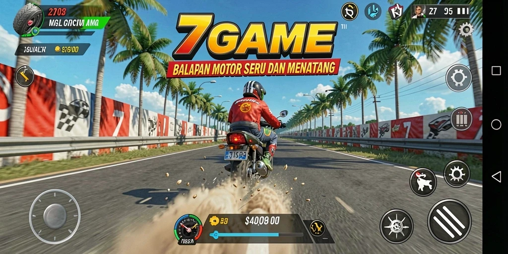 Gameplay seru balapan motor yang mendebarkan di 7GAME.