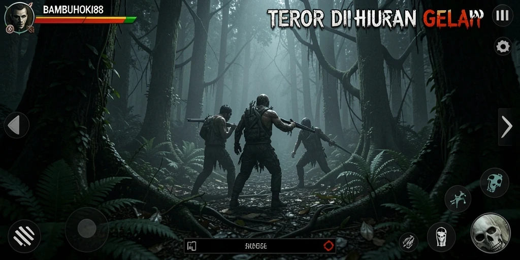 Screenshot menampilkan suasana mencekam di BAMBUHOKI88.