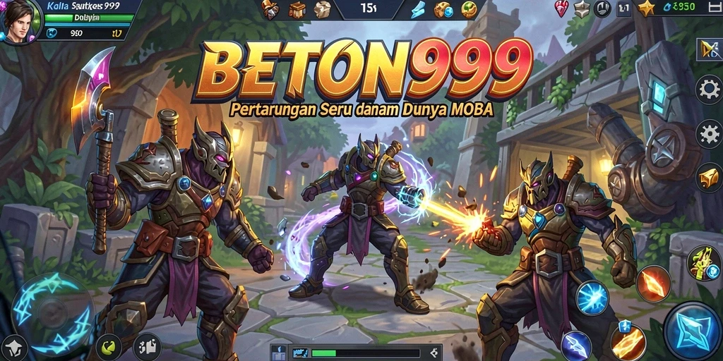 Screenshot utama dari gameplay BETON999 yang menampilkan pertarungan aksi.