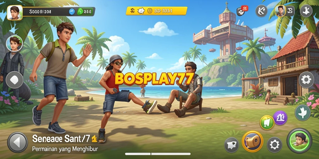 Screenshot menunjukkan momen seru dalam gameplay BOSPLAY77.