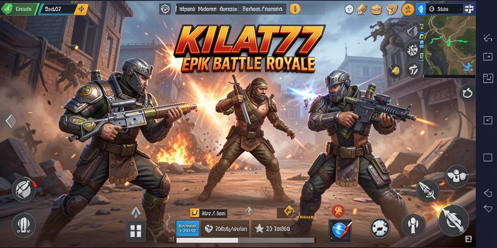 Screenshot KILAT77 menampilkan aksi pertempuran seru dalam Battle Royale.