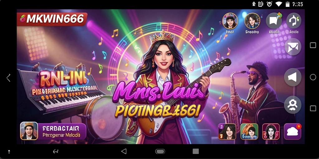 Screenshot gameplay MKWIN666 menunjukkan pengalaman musik yang seru.