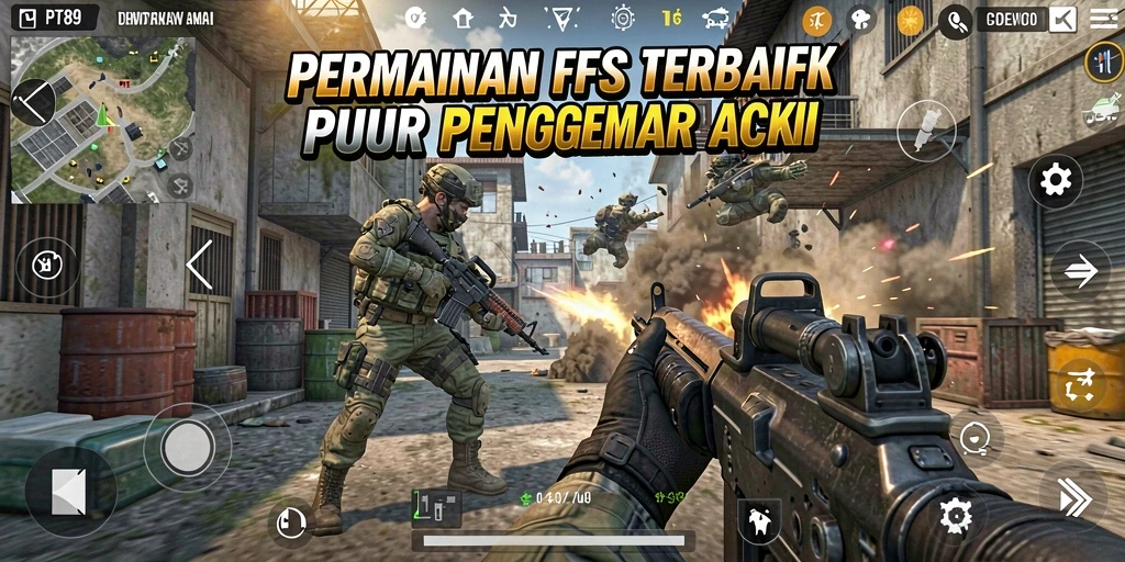 Tampilan gameplay PT89 dengan aksi tembak-menembak yang mendebarkan.