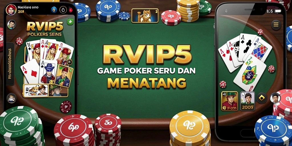 Tampilan gameplay Poker yang seru dan interaktif di RVIP5.