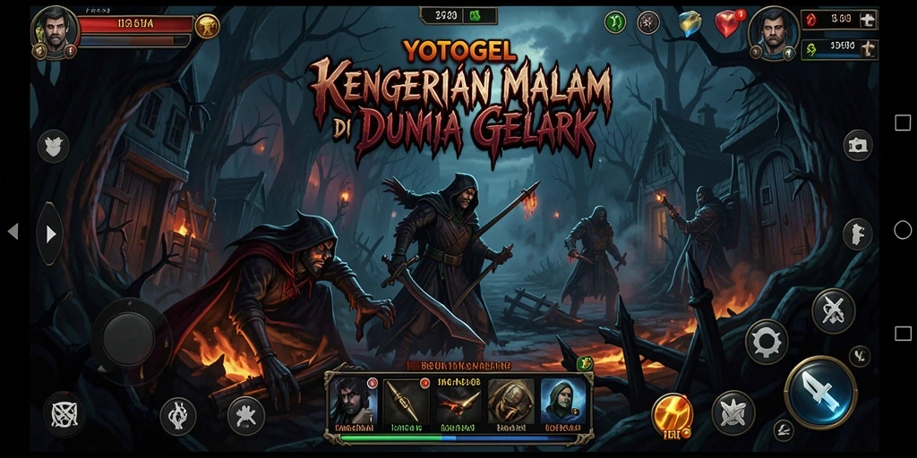 Gameplay YOTOGEL menampilkan suasana mencekam di dunia gelap.